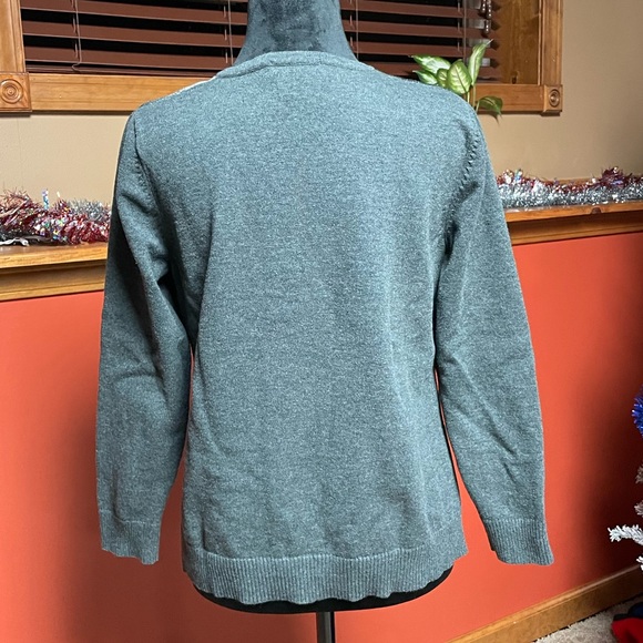 CHRISTOPHER & BANKS ZIP FRONT CARDIGAN. PETITE/LARGE. - Picture 2 of 8